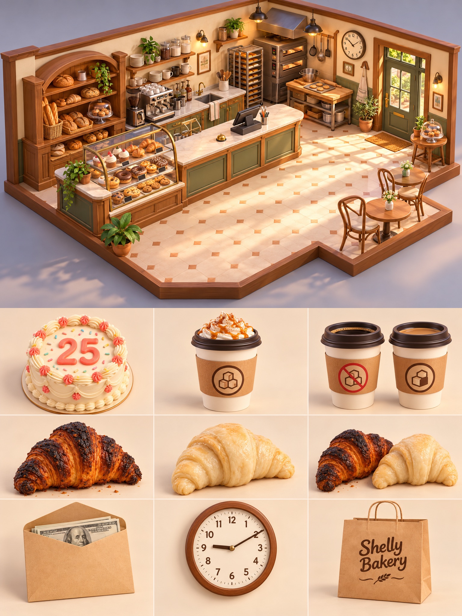 竖版烘焙店与道具设定