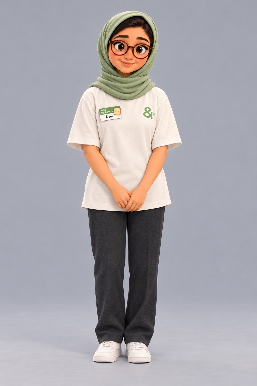 Noor 穿着门店制服