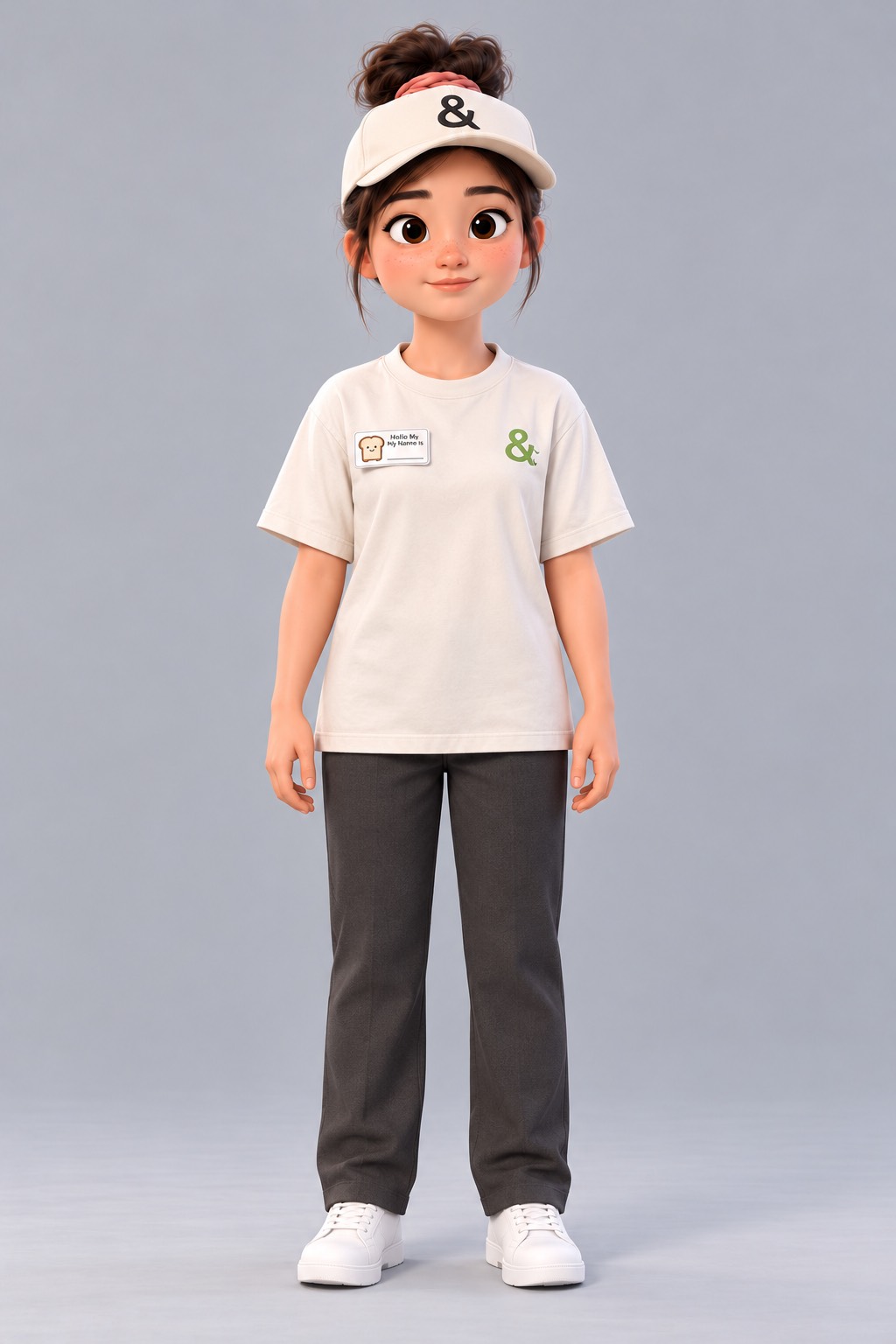 Shelly 穿着门店制服